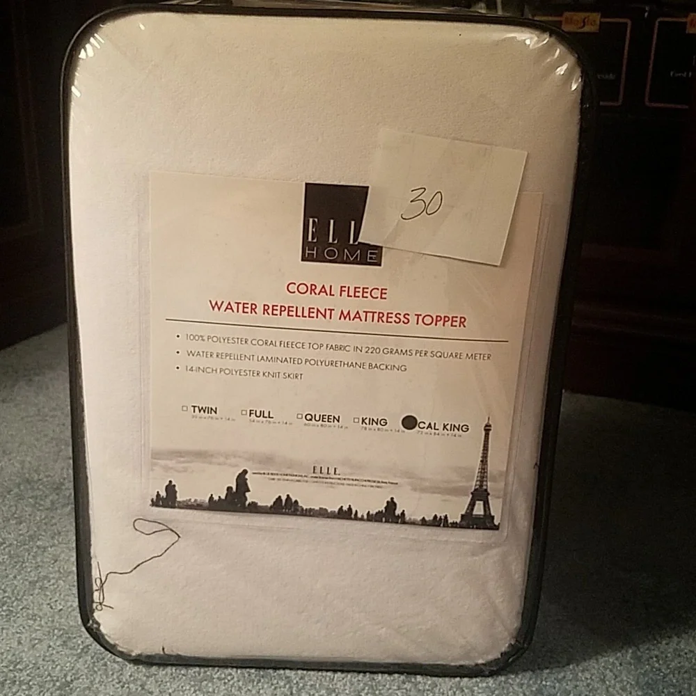 Elle Home Water Repelent Fleece Mattress Topper